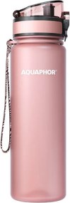 Sticla cu filtru pentru apa Aquaphor City 160041, 500 ml, Tritan, Carbune activ, Aqualen, Capac cu inchidere, Roz