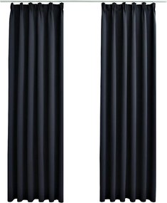 vidaXL Draperii opace cu cârlige, 2 buc., antracit, 140 x 175 cm