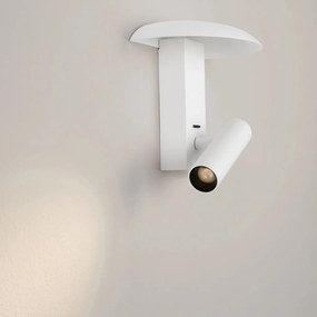 Aplica de perete din aluminiu alb cu spot reader LED FRANKIE