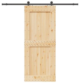 vidaXL Ușă glisantă cu set de feronerie 95x210 cm, lemn masiv de pin