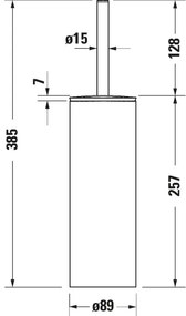 Duravit 99281000 - Perie WC de podea D-CODE, crom lucios