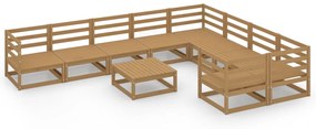 3075992 vidaXL Set mobilier de grădină, 10 piese, lemn masiv de pin