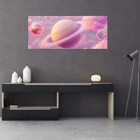 Tablou - Planetă roz (120x50 cm)