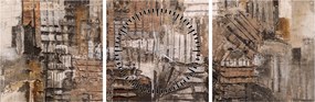 Tablou - Abstract, nuanțe maro (cu ceas) (90x30 cm)