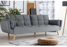 Canapea Rubik Extensibila Catifea Light Grey