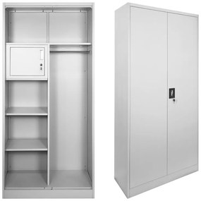 Vestiar metal cu seif Zogi Gri deschis 90x45x180 cm