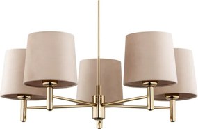 Brilagi - Lustra cu tijă MONTE 5xE27/60W/230V bej/auriu