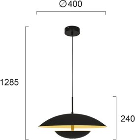 Pendul LED pe cablu MONICA LED/16W/230V negru/auriu