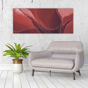 Tablou - Floare abstractă roșie N⁰2 (120x50 cm)