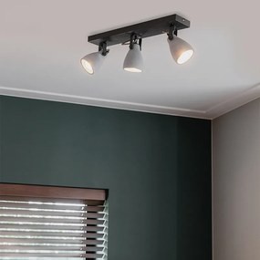Spotlight industrial gri din beton cu 3 lumini - Creto