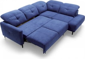 Canapea pe partea dreaptă modular cu funcția de dormit Sandra - albastru marin Aston KR 10420