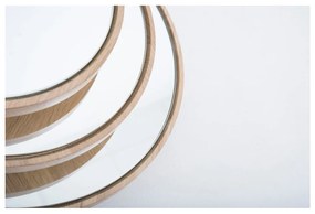 Oglindă de perete cu ramă din lemn masiv de stejar Gazzda Look, ⌀ 32 cm