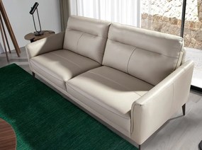 Canapea 2 locuri eleganta, design italian Cowhide leather taupe grey