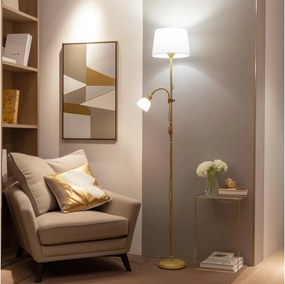 Brilagi - Lampadar CERIA 1xE27/100W/230V + 1xE14/25W auriu/alb