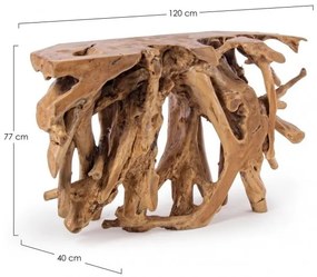 Consola finisaj natural din lemn de Teak, 120x40x77 cm, Solidad Bizzotto