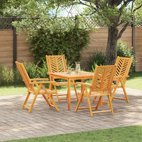 vidaXL Scaune de Grădină Reclinabile 4 pcs Lemn Solid de Acacia