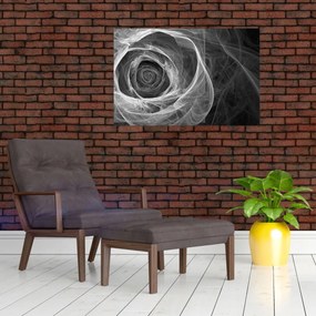 Tablou - Abstract trandafir negru și alb (90x60 cm)