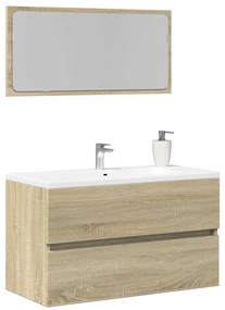 vidaXL Dulap de baie cu oglindă, stejar sonoma, 80x38,5x45 cm