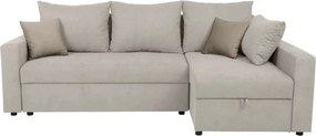 Coltar extensibil PREZEMEK IV, universal, stofa clasica bej, cu lada d