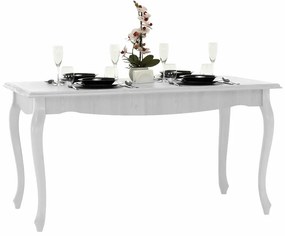 Masa dining DA19, pin alb, 146x76 cm, VILAR