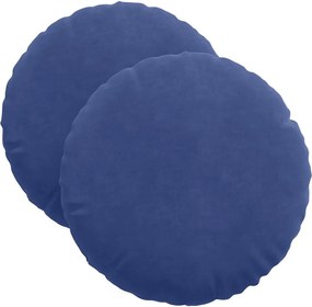vidaXL Perne de Șezut 2 pcs Albastru Poliție Ø 40 x 13 cm Catifea