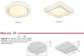Plafoniera LED alba cu plastic sparkle MARCIA