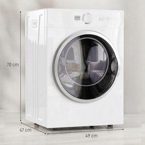 HOMCOM Mini Uscător de Rufe Portabil 4,8 kg, 1020W, Încălzire PTC, Timer, Alb | Aosom Romania