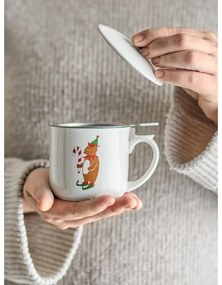 Cană crem cu filtru din gresie 300 ml cu model de Crăciun Valentin – Bloomingville