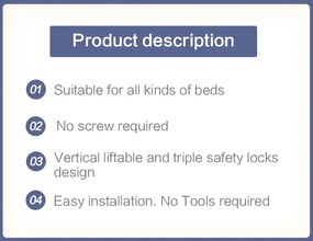 Protecție laterală pat Monkey Mum® Popular - 190 cm - gri închis - design