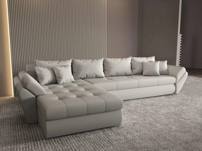 Colțar extensibil dumonde cu ladă de depozitare si sezut confortabil din spuma high-density, Loana XL Enjoy Beige 335x185 cm
