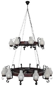 Candelabru rustic fabricat manual din lemn Roata 20L