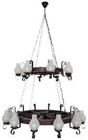 Candelabru rustic fabricat manual din lemn Roata 20L