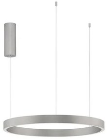 Lustra LED design circular cu iluminat sus si jos ELOWEN argintiu, diametru 60cm