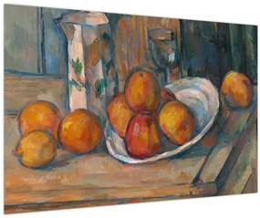 Tablou - Paul Cézanne, Still Life with Milk Jug and Fruit, reproducere (90x60 cm)