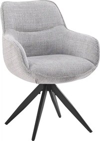 Scaun rotativ TURIN, gri deschis/negru, stofa clasica/metal, 65x62x86