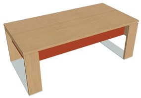 Masă Verno+ S 200 x 100 cm, stejar deschis / portocaliu