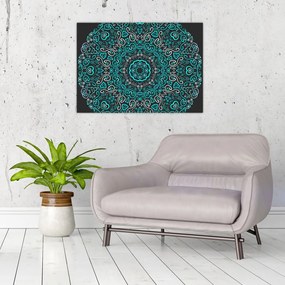 Tablou pe sticlă cu abstracție ornamentală (70x50 cm)