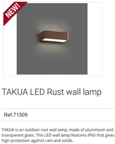 Aplica LED de exterior ambientala design modern IP65 TAKUA maro rustic
