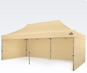 Cort de nuntă 3x6 m din aluminiu – Elegant și de montare rapidă - cu 3 pereți - Bej