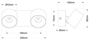 Globo 56961-2S - Spot LED RAE, 2 x LED, 6 W, 230 V