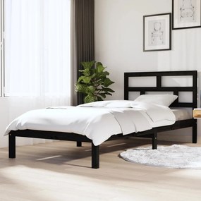 3101207 vidaXL Cadru de pat, negru, 90x200 cm, lemn masiv de pin