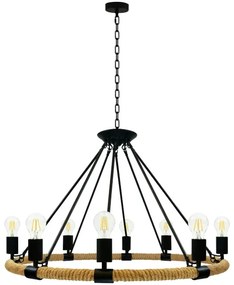 Lustră LED pe lanț ROPE ARTHUR 8xE27/6W/230V
