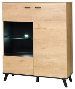 Vitrină typ 4 Siralla (Stejar lefkas + negru). 1016684