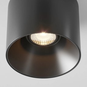 Spot LED aplicat, plafoniera dimabila design tehnic Alfa negru 12,5cm, 4000K