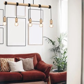 Lustră aplicată VIGA 5xE27/60W/230V lemn