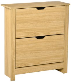 HOMCOM Comodă pentru pantofi hol, dulap pentru pantofi mobilier de intrare și coridor - 2 uși basculante 2 compartimente | Aosom Romania