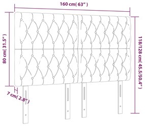 Tablie de pat cu LED, gri taupe, 160x7x118 128 cm, textil 1, Gri taupe, 160 x 7 x 118 128 cm