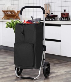 Carucior cumparaturi Pliabil Negru 40 L