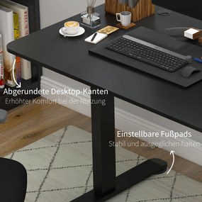 Vinsetto Birou reglabil inaltime 140 cm x 70 cm Birou electric, Negru | Aosom Romania