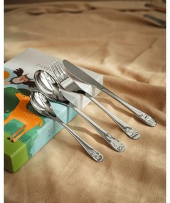 Tacâmuri argintii din oțel inoxidabil pentru copii 4 buc. Forest Animals – Zilverstad
